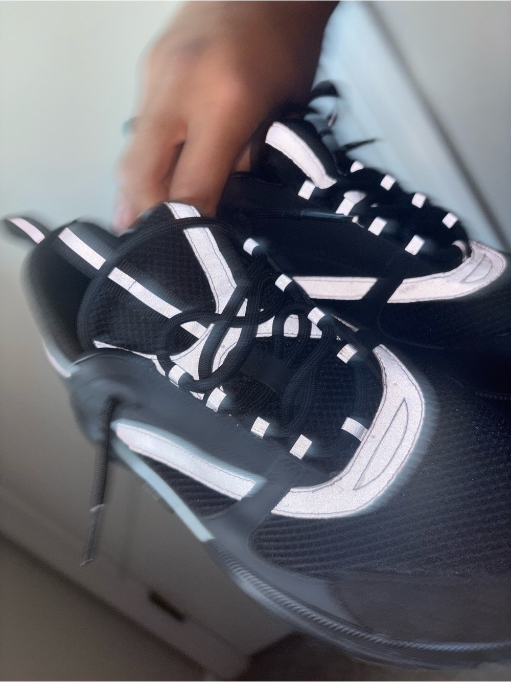 Dior Black Sneakers with Reflective White Detailing